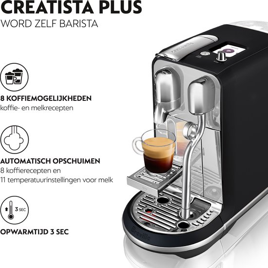 Sage the Creatista Plus Black Truffle SNE800BTR Nespresso Koffiecupmachine