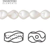 Swarovski Elements, 20 stuks Swarovski curve parels, 9x8mm, wit, 5826