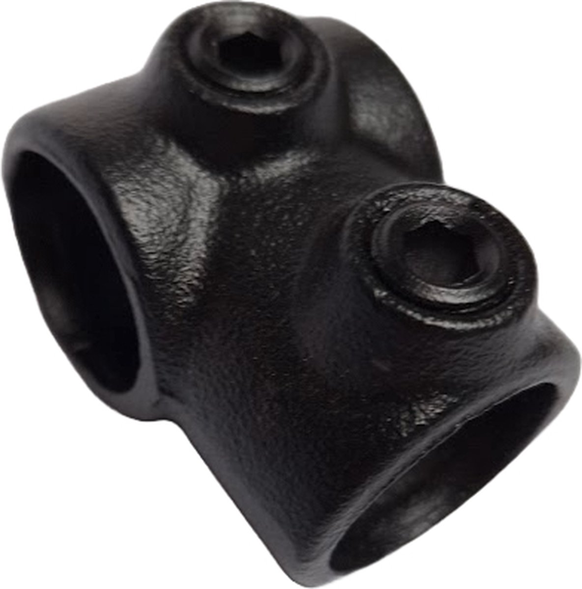Buiskoppeling Zwart - Kort T-stuk - Ø 26,9mm - Matzwart gecoat - ABsteigerhout