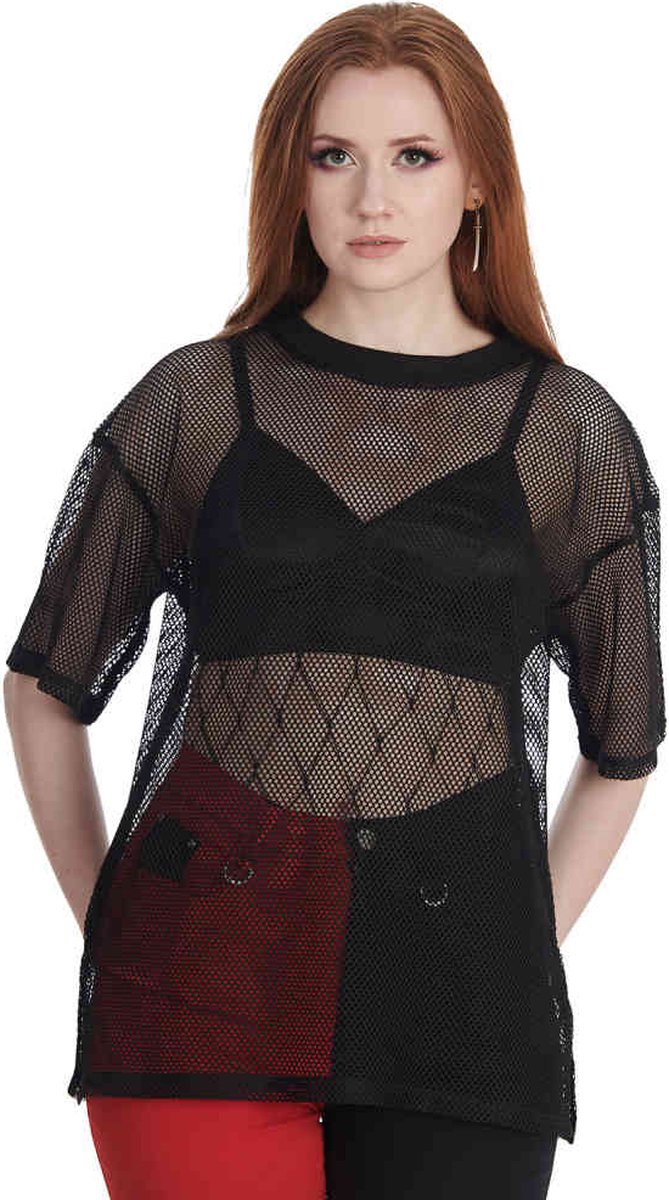 Banned - Mesh'N'Magic Lange top - XS - Zwart