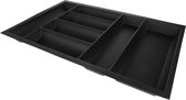 Bestekbak ronde vorm - Lade Organizer - Soft-touch zwart - Voor kastbreedte 800mm
