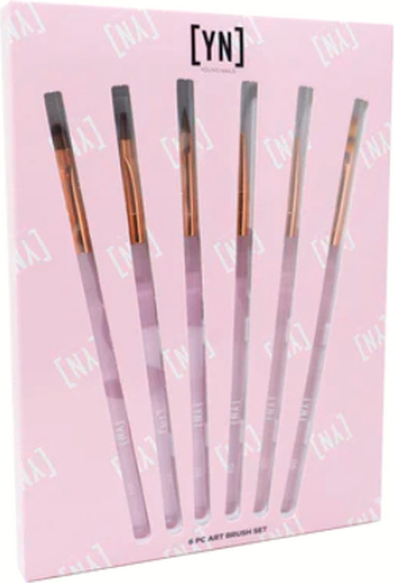 Goedkoopste Young Nails Art Brushes Set - Nail Art Penselen -6 pcs
