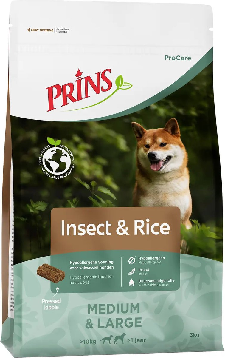 Prins ProCare Hypoallergeen Insect&Rijst Hondenvoer 3 kg