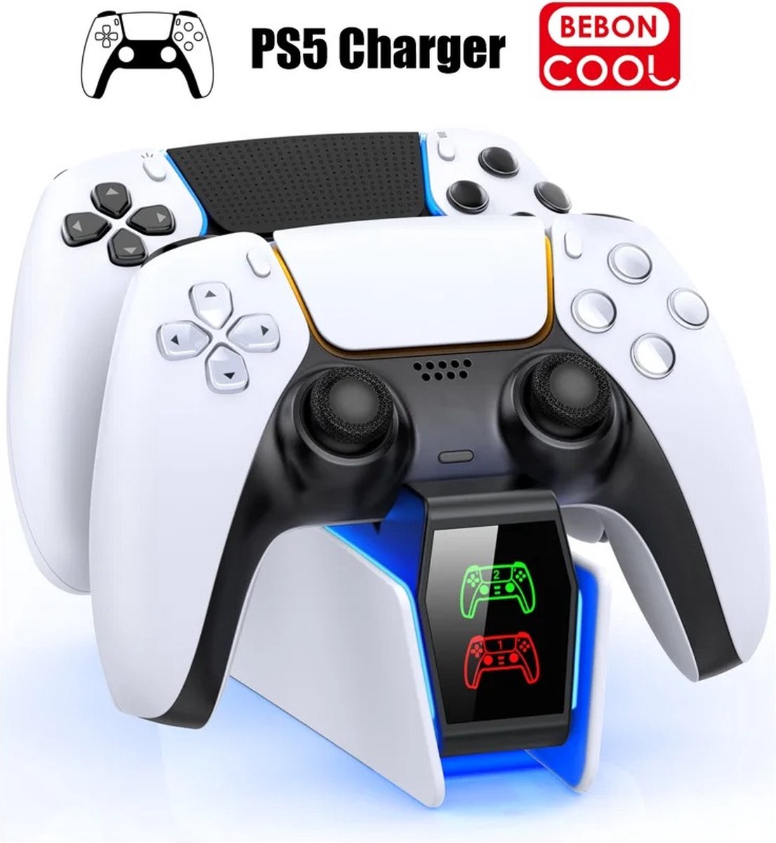 West Laadstation controller - Geschikt voor PS5 - 2 Controllers - LED indicator - Fast charger - Gamen - USB C