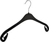 De Kledinghanger Gigant - 20 x Blousehanger / shirthanger NA43 kunststof zwart met rokinkepingen en anti-slip op schouders, 43 cm