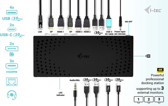 i-tec Triple 4K Docking Station 100W