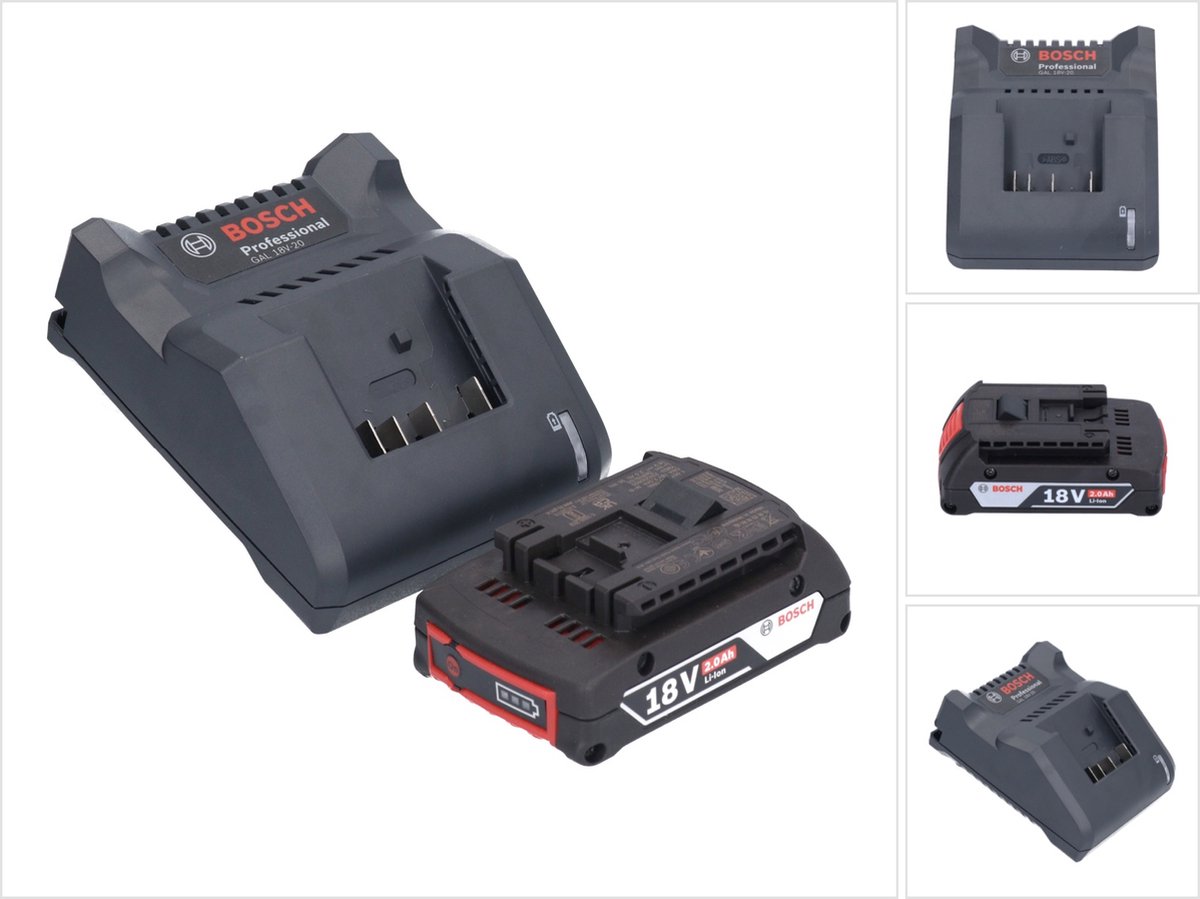 Bosch Professional Bosch GAL 18V-20 acculader 10 8 18 V 2 A ( 2607226281 ) + 1x GBA 18 V 2 0 Ah accu ( 1600Z00036 )