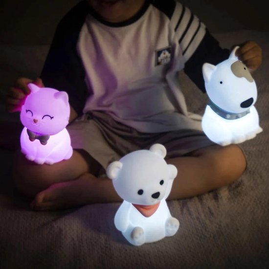 Dhink - Nachtlampje Teddybeer Toto - oplaadbaar - in zacht knuffel-siliconen materiaal van Dhink — afbeelding 3