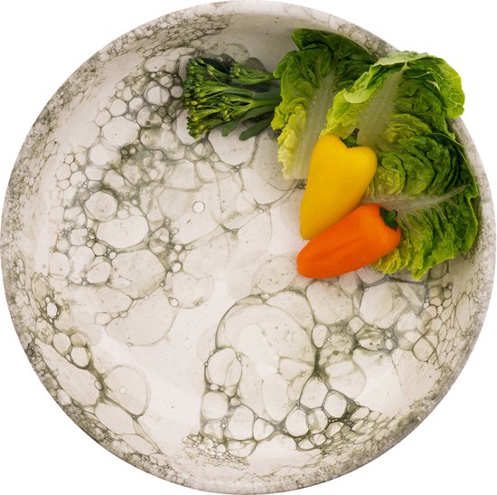 Bowls and Dishes Bol en Poterie Espuma | Bol | bol | Plateau à fruits | Saladier | Accessoire de maison 23 centimètres Ø - Vert - Astuce cadeau !