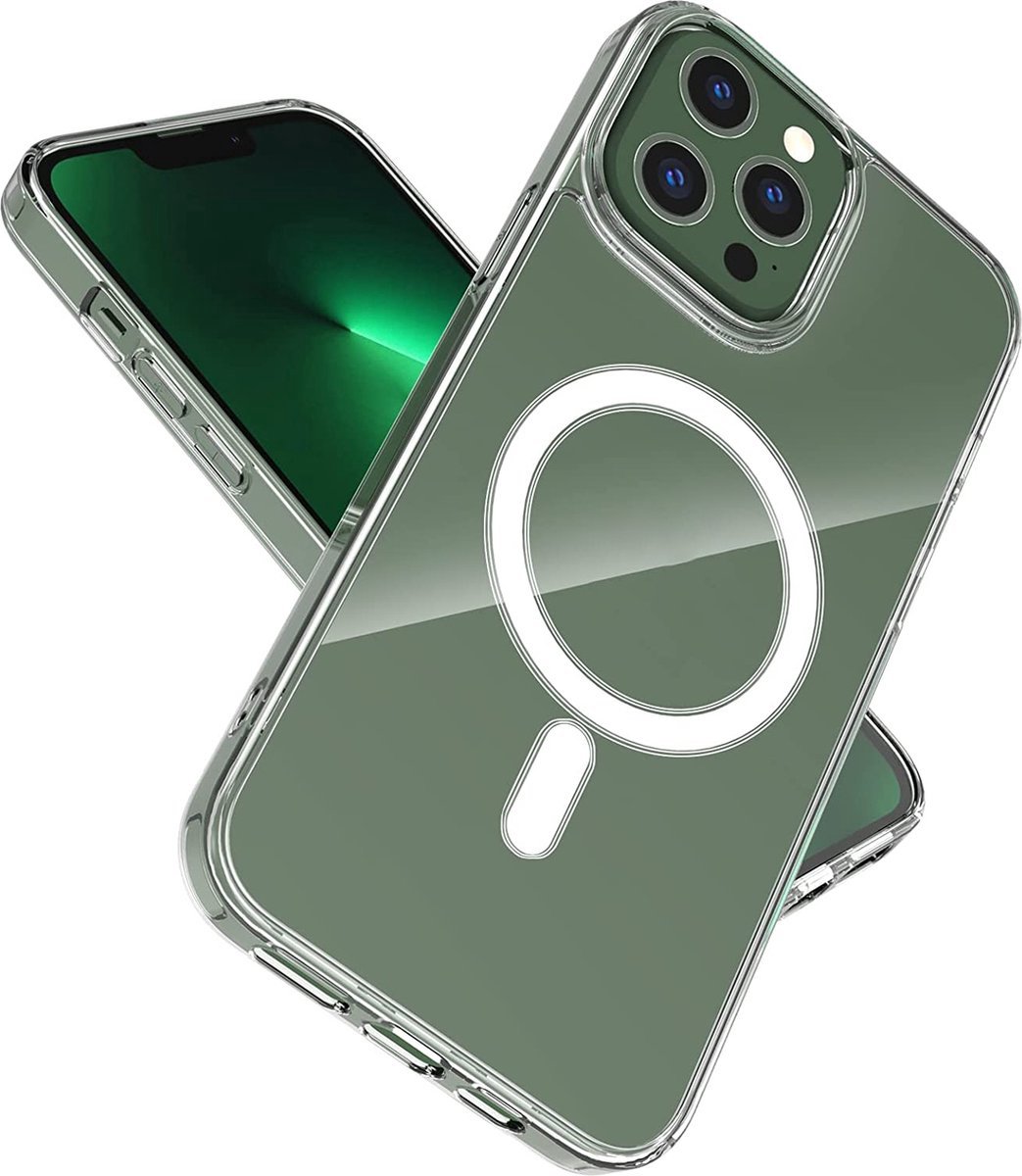 Phreeze Back Cover - Geschikt voor iPhone 13 Pro Hoesje - Ultra HD Transparant Case - Met Magneet Cirkel - Doorzichtige Cover
