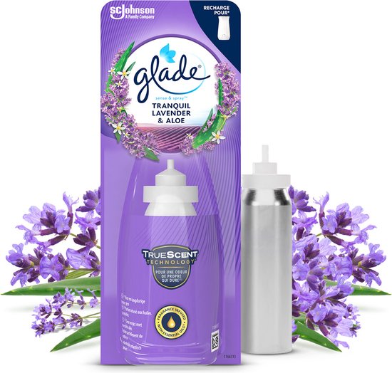 Glade Sense & Spray Tranquil Lavender & Aloe navullingen - Luchtverfrissers - 8 x 18ML - Glade