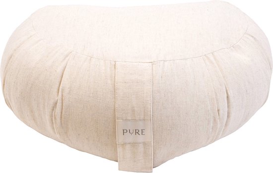 Meditatiekussen linnen naturel halve maan - Pure - Yoga kussen van Pure — afbeelding 4