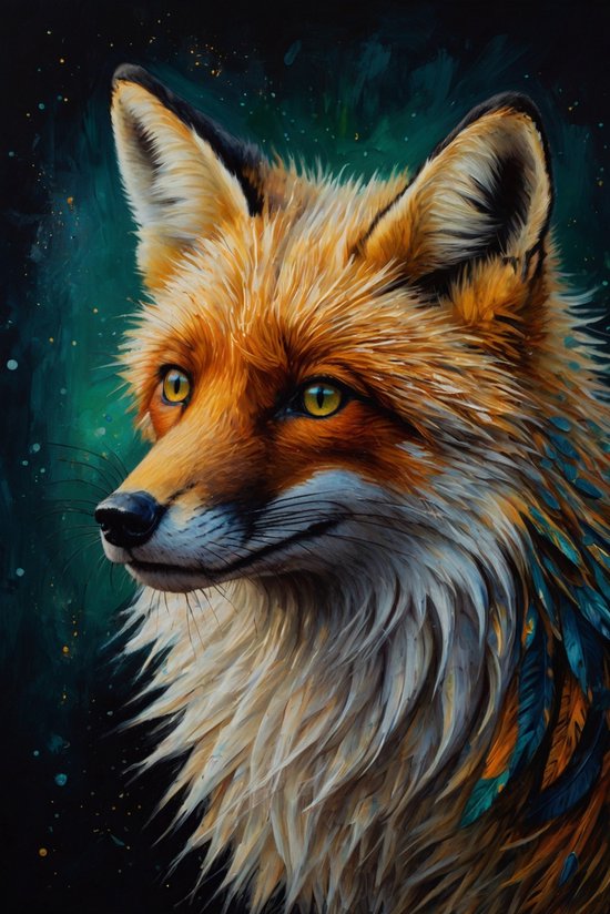 Art mural en métal renard géométrque décoraton murale en | Etsy