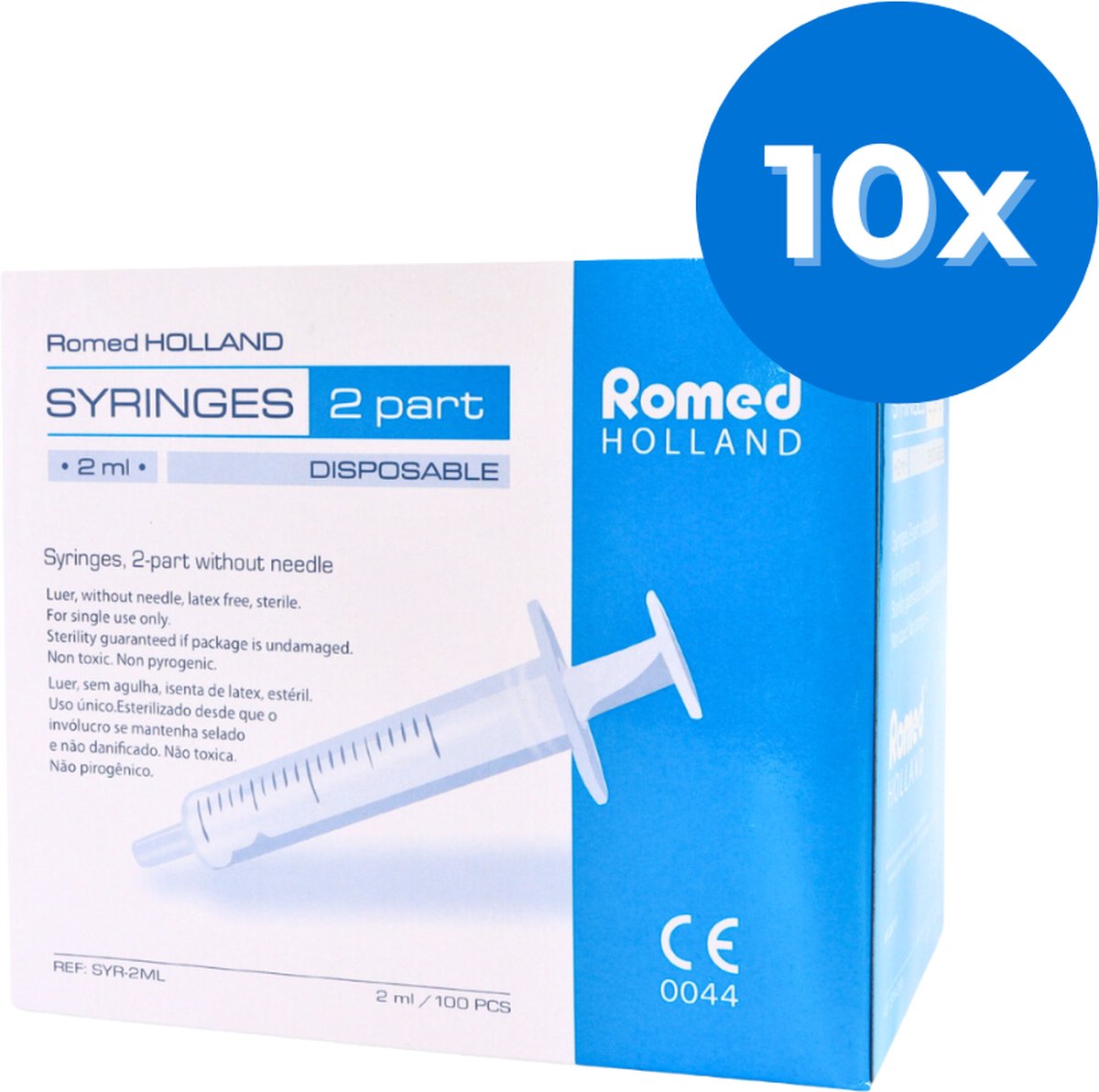 Goedkoopste Romed 2-delige injectiespuiten 2ml luer slip 1000 stuks - Set van 10 doosjes Romed
