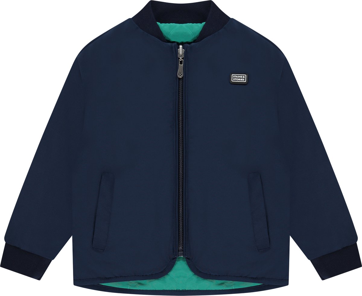 Stains and Stories boys reversible jacket Jongens Jas - deep sea - Maat 110
