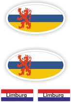 Provincie Limburg vlaggen auto sticker set.