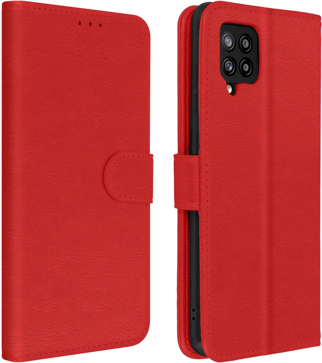 Avizar Foliohoes Geschikt voor Galaxy A42 portefeuille en videohouder, Rood
