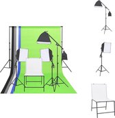 vidaXL Studioset - Opnametafel incl - verlichtingsset - 61x110cm - energiebesparend - Fotostudio Set