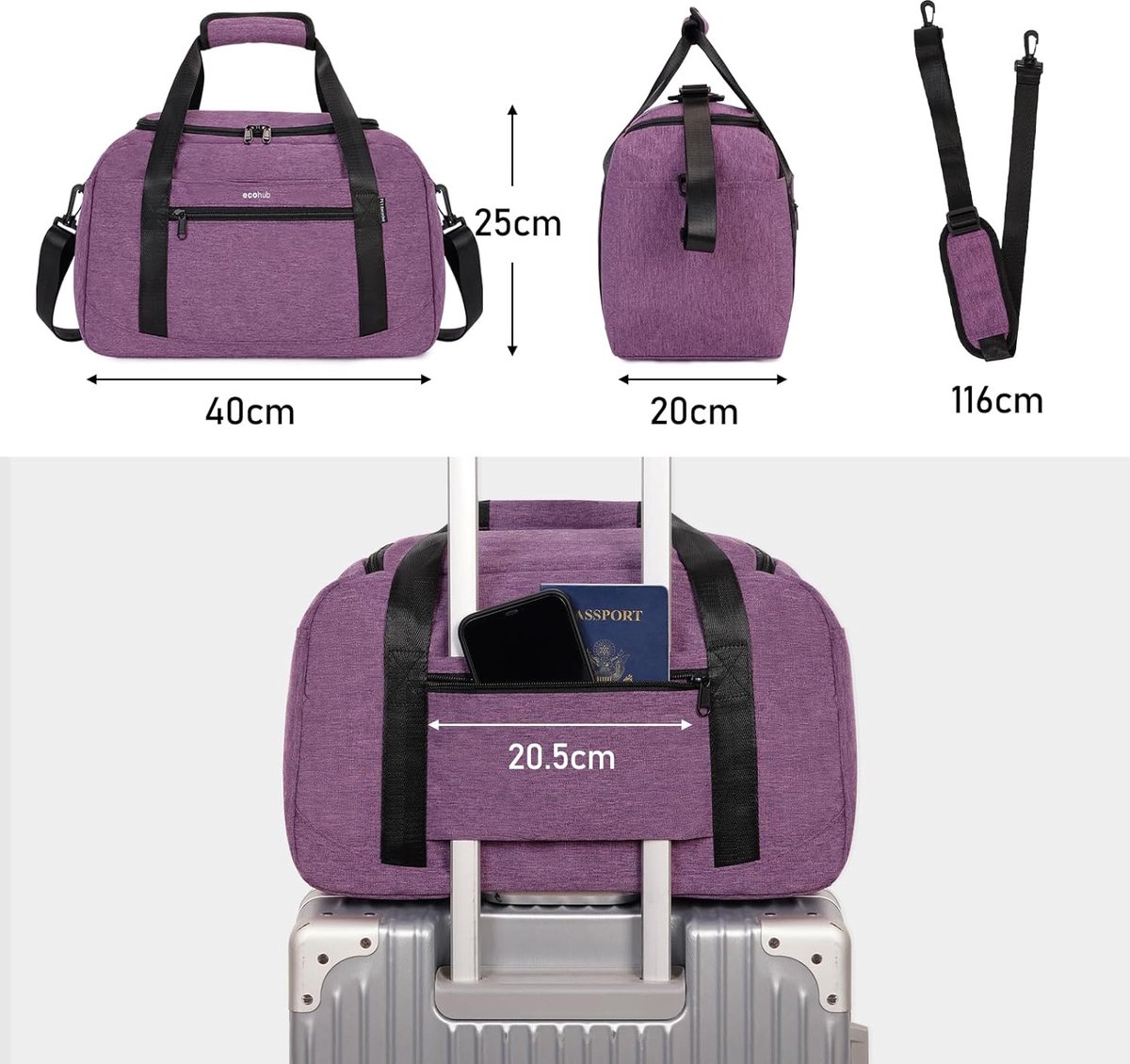 Hayayu für ryanair handgepäck 40x20x25 Handgepäck Tasche Flugzeug für