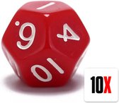 10 dés tranchants (numéros 1-10) - 10 pièces - Rouge