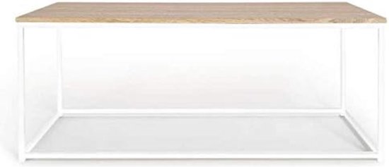 Salontafel Detroit 113 cm industrieel design hout en metaal wit