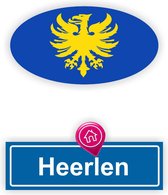 Heerlen stads vlag auto stickers set 2 stuks.