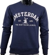 Hitman - Heren Trui - Heren Sweater - Holland Souvenir - Amsterdam Souvenir - Amsterdam Sweater - Blauw - Maat L