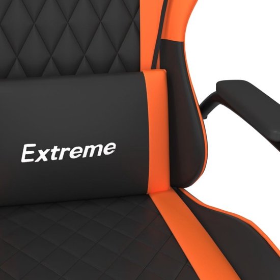 vidaXL-Chaise de jeu-Simili cuir-Noir-et-Orange