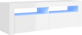 vidaXL - Tv-meubel - met - LED-verlichting - 120x35x40 - cm - hoogglans - wit