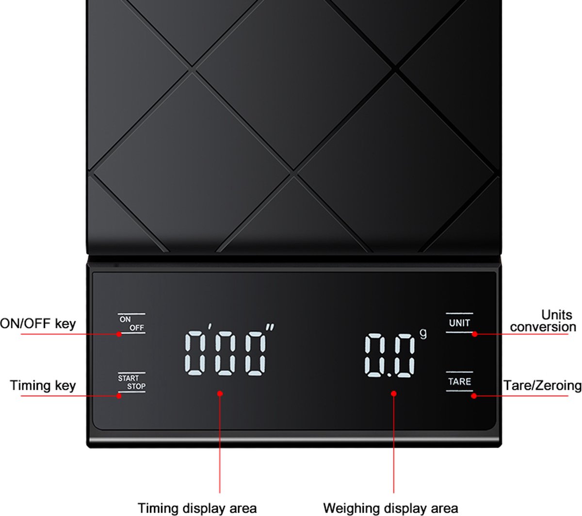 carrottimes Oplaadbare Mini Koffieweegschaal met Timer, 2kg/0.1g Precisie Espresso Schaal, Draagbare Digitale Koffieweegschaal met 4 Modi voor Espresso en Pour-Over Koffie (Zwart carrottimes Oplaadbare Mini Koffieweegschaal met Timer, 2kg/0.1g Precisie Espresso Schaal, Draagbare Digitale Koffieweegschaal met 4 Modi voor Espresso en Pour-Over Koffie (Zwart