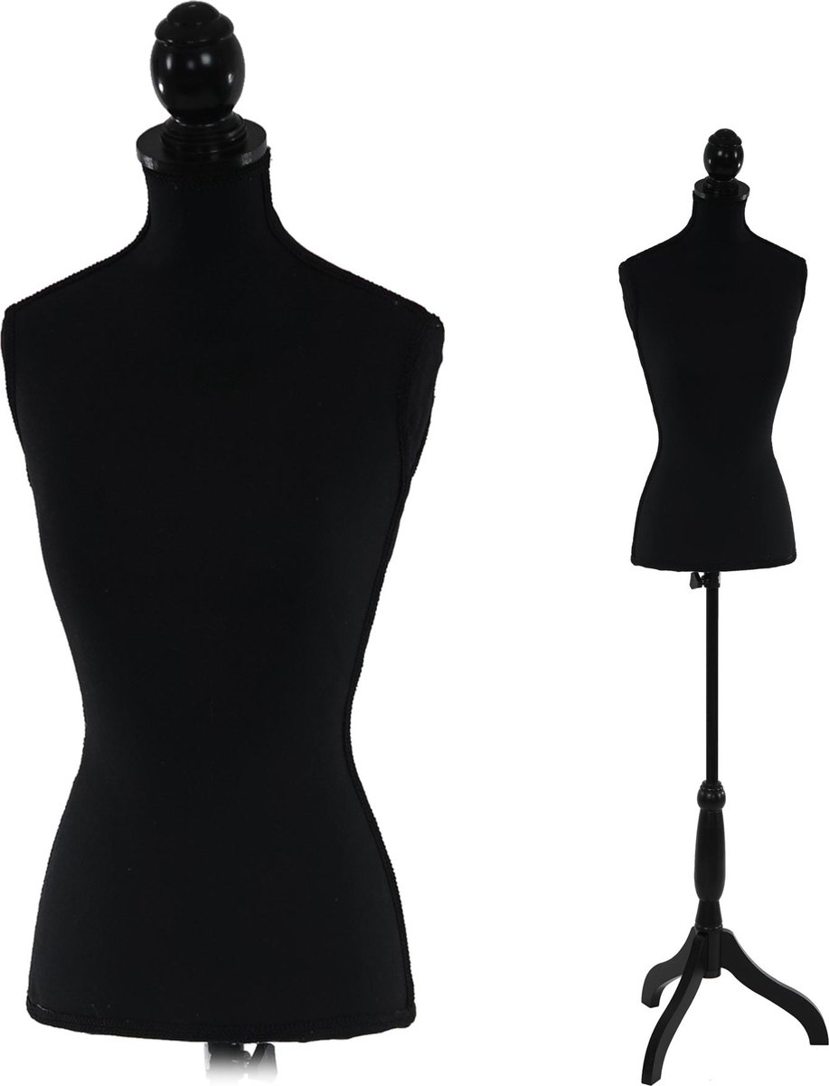 Cosmo Casa Schneiderpop - Etalagepop Torso vrouwelijk - Schuim - Zwart
