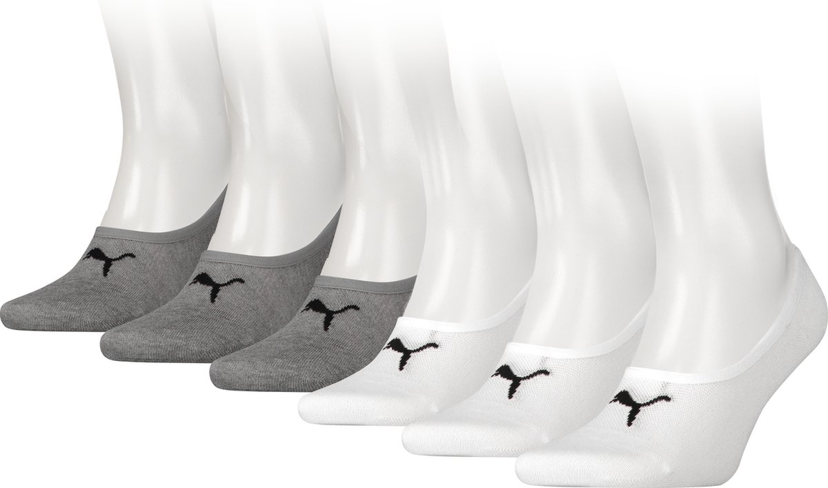 Puma Footie Unisex Sokken 6-pack Grijs