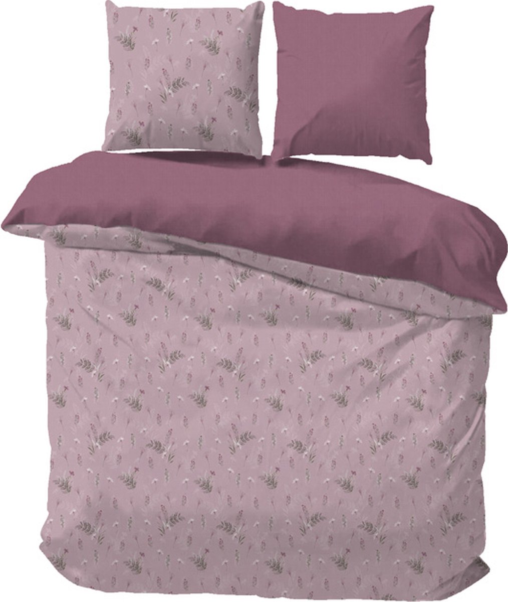 iSleep Dekbedovertrek Debby - Tweepersoons - 200x200/220 cm - Roze