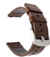 Leren Horloge Band voor Garmin Forerunner 55 | 20 mm | Armband - Polsband - Strap Bandje - Sportband - Horlogebandjes | Bruin met Zilveren Gesp