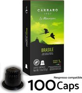 Brazilië Single Origin 100x Koffiecups (Nespresso® Compatibel) - Caffe Carraro 1927 - Koffie capsules, Espresso en Lungo - Intensiteit 7/14 - Made in Italy - Voor Nespresso Inissia, Citiz, Essenza, Pixie, Creatista ...