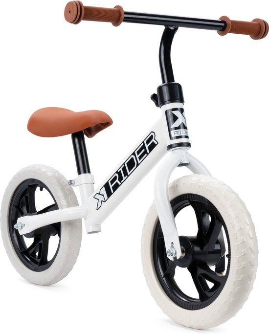 X1te Rider Bike Witte Loopfiets, Witte Kinderfiets, Stapfiets Peuters en Kleuters, 1-4 jaar, Lichtgewicht Aluminium Frame, Verstelbaar zadel, Duurzaam loopfietsje