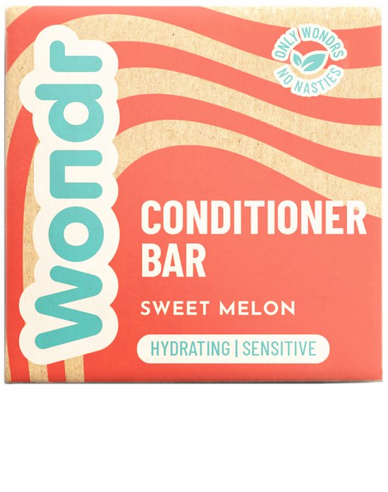 WONDR Conditioner bar - Sweet Melon - Cuir chevelu sensible - Tous types de cheveux - Doux et brillants - Soin intensif - Sans sulfate - 55g