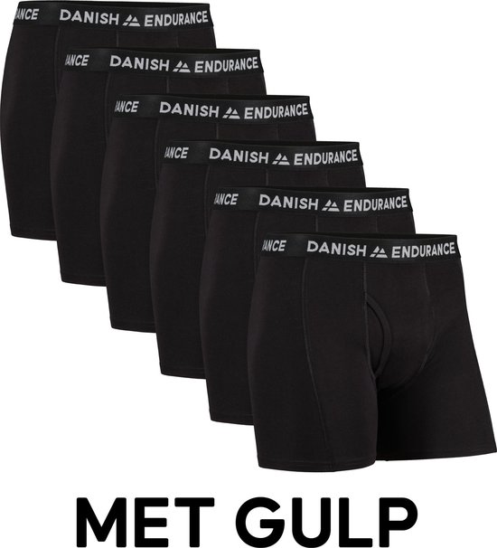 DANISH ENDURANCE Katoenen Boxershorts met Gulp- Onderbroeken voor Heren- 6 pack - Maat L