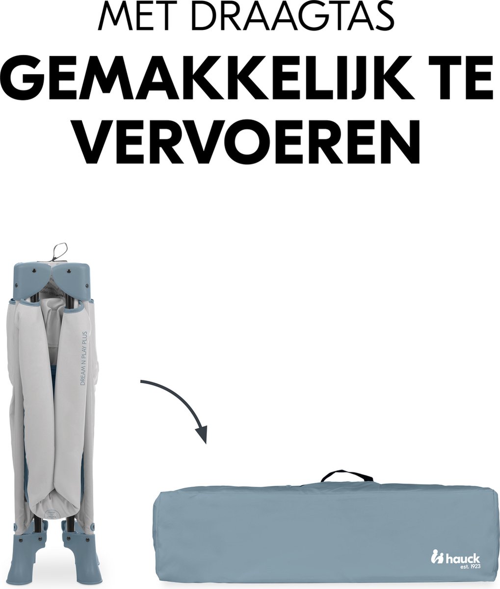 Hauck Dream N Play Plus - Campingbedje - Extra grote doorgang - Dusty Blue thumbnail 4