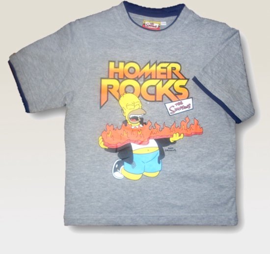 The Simpsons Tshirt Grijs Gitaar-Maat 128