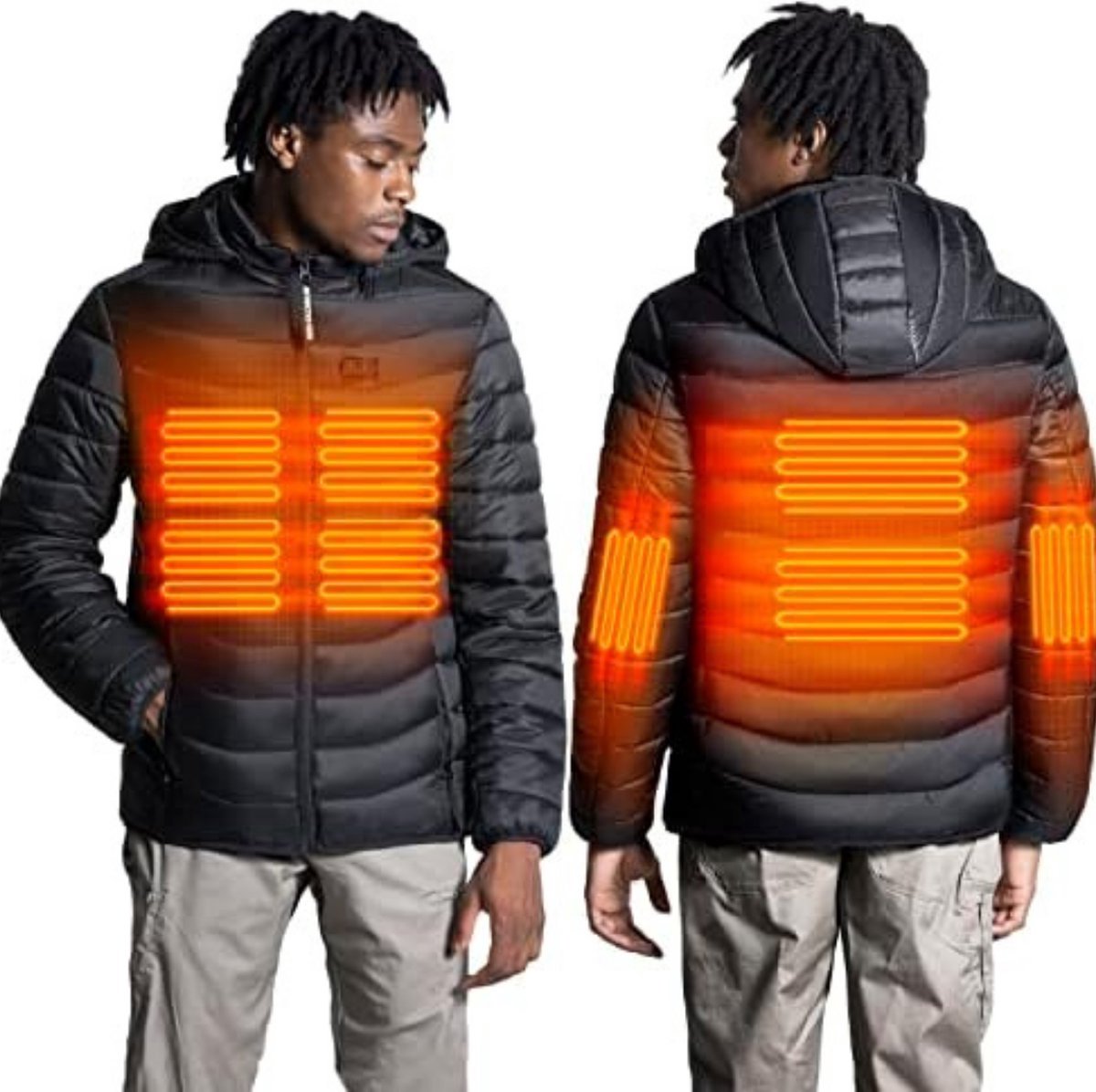 Heren Verwarmde Jas Elektrisch Verwarmingsjack Winter Warm Verwarmingsgilet Lichtgewicht Waterdichte Verwarmde Kleding Met Instelbare Temperatuur Voor Lichaamswarme (Color : Navy Blue, Size : 3XL
