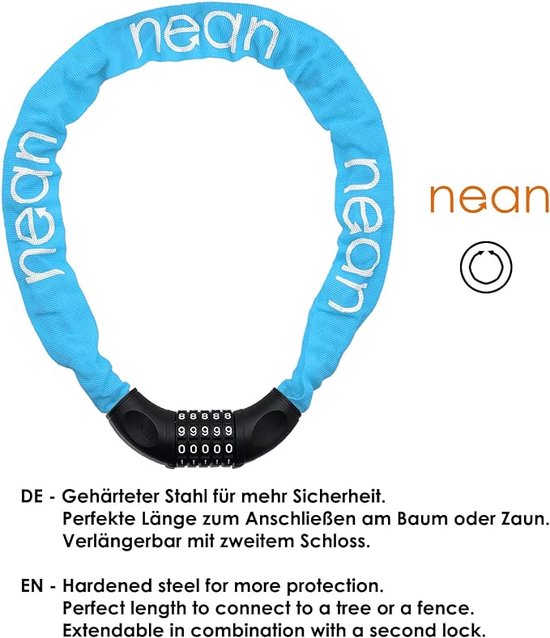 Nean U-vormig fietsslot, vierkant, houder, 2 sleutels, extra Nean U-vormig fietsslot, vierkant, houder, 2 sleutels, extra