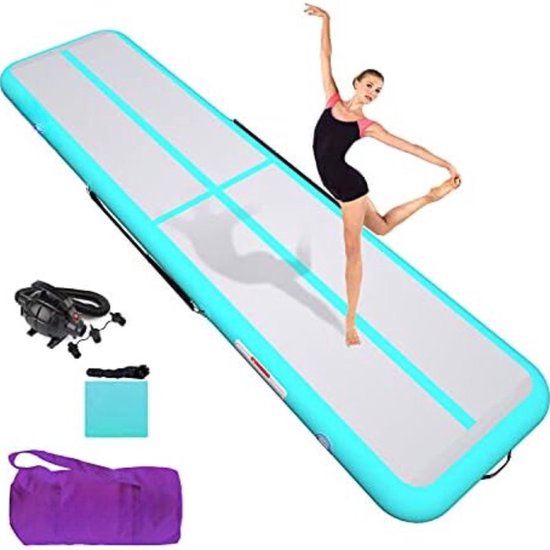 Grevinga® Special Edition Turnmat in GRAU | 200 x 100 x 6 cm | RG 80 | met lederen hoeken