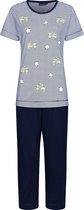 Rebelle Dames Pyjamaset Flower Ride - Blauw/Wit - Katoen - Maat 36