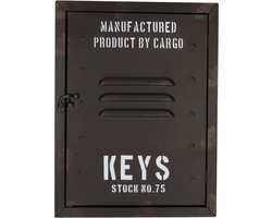 Locker sleutelkastje - zwart - van metaal - 30 x 23 x 9 cm - sleutels opbergen/sorteren