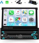 Bol.com Boscer® 1Din Autoradio - Apple Carplay & Android Auto (Draadloos) - 7" HD Handmatig Klapscherm - USB Aux Bluetooth - MP5... aanbieding