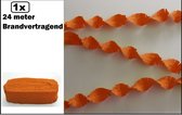 Crepe guirlande brandvertragend oranje 24meter -BRANDVERTRAGEND - verjaardag vlaglijn festival thema feest