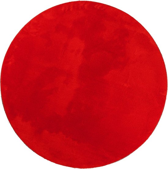 vidaXL-Vloerkleed-HUARTE-laagpolig-zacht-wasbaar-Ø-160-cm-rood