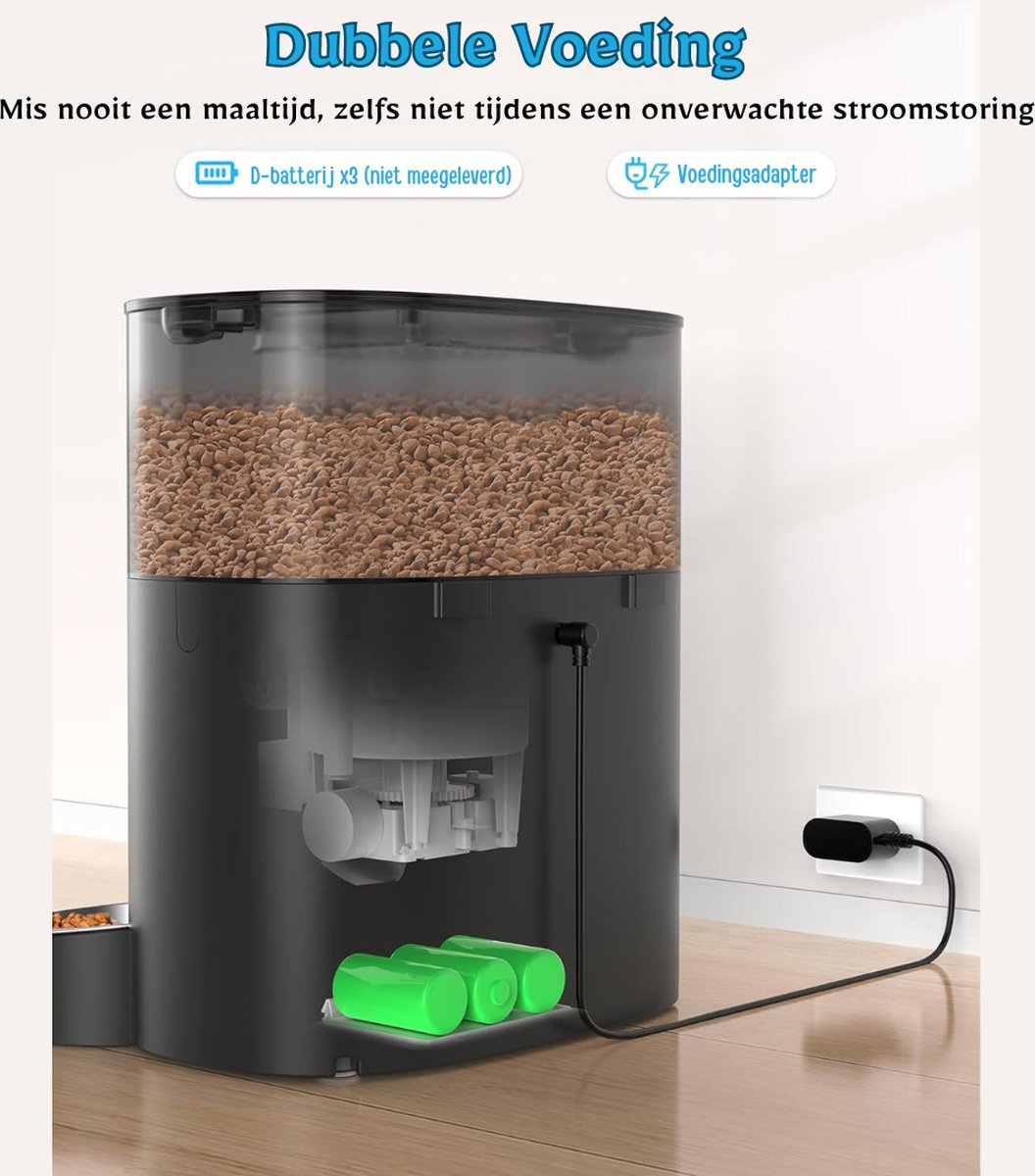 Voederbak Kat Wifi Gestuurde Voederautomaat Voor Katten Met Twee 