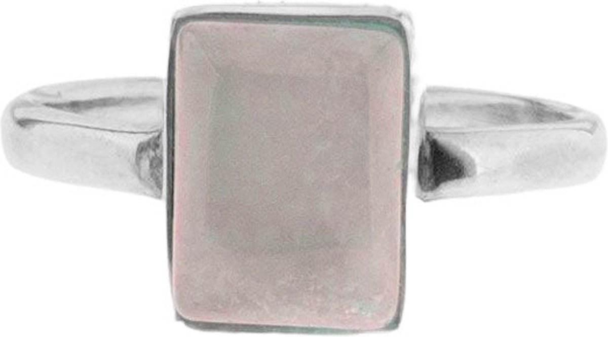 Jewelryz | Delyth | Ring 925 zilver met edelsteen rozenkwarts | 16.00 mm / maat 50